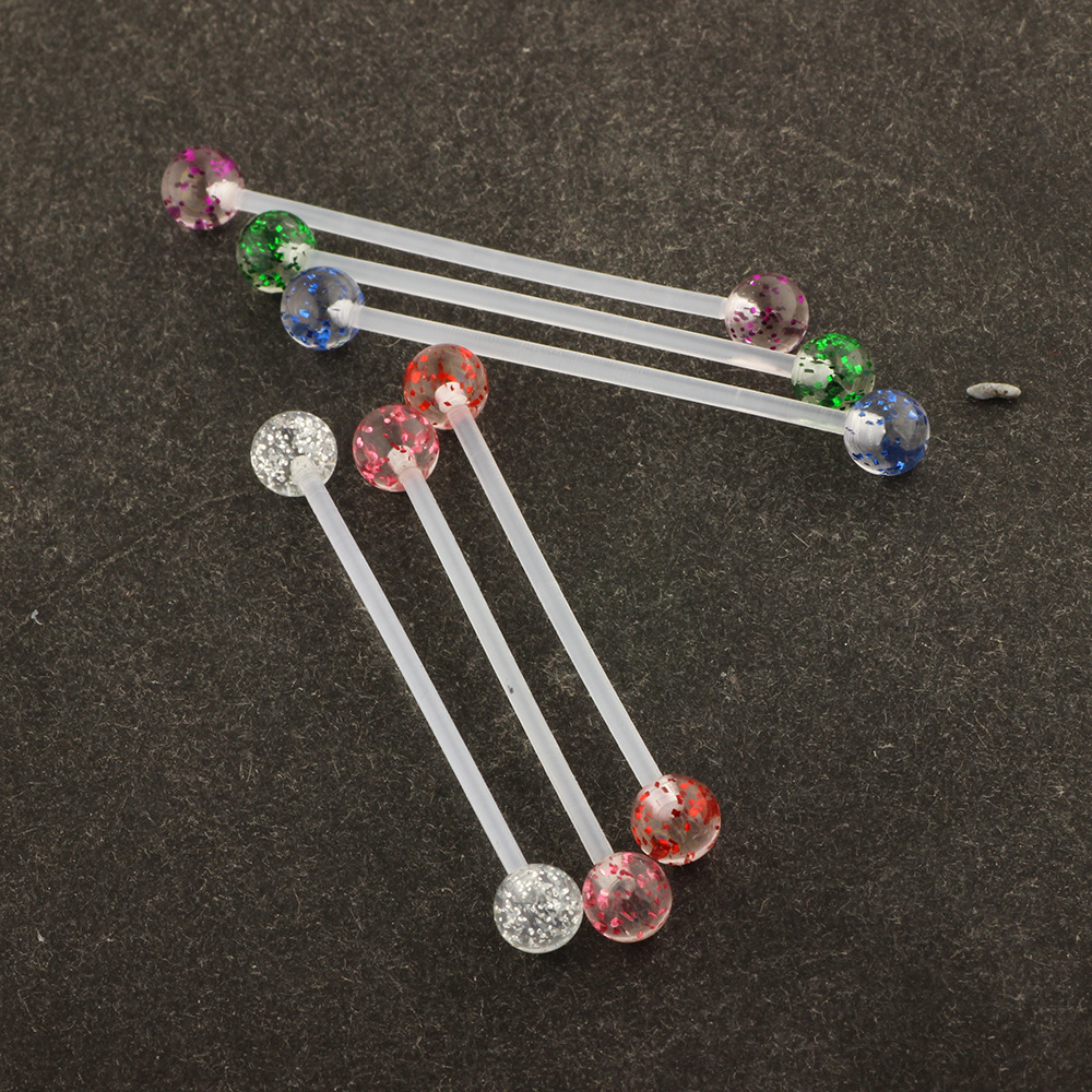 Soft Rod Earrings Industrial Barbell Straight Bar Double Ear Piercing Earrings Trendy Fashion detail image 8
