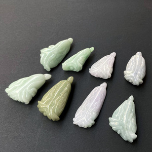 天然缅甸翡翠a货 糯种白菜吊坠 四会玉器百财挂件玉佩工厂批发