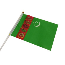 【跨境专供】土库曼斯坦国旗14*21手摇旗广告小旗帜定做大选小旗