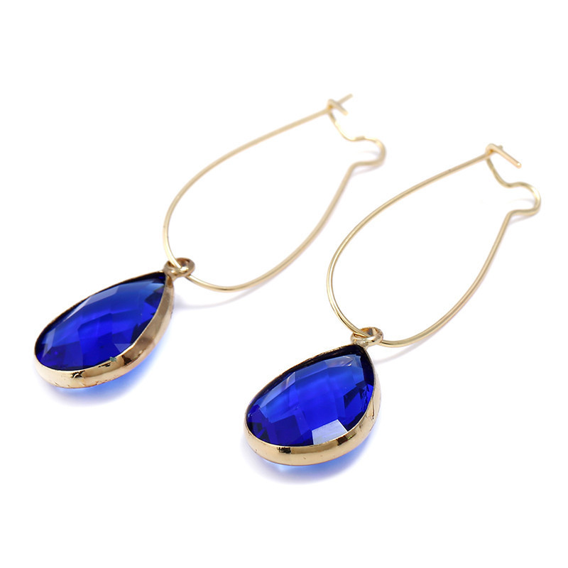 New Simple Long Earrings Crystal Earrings Colored Water Drop Crystal Earrings display picture 5