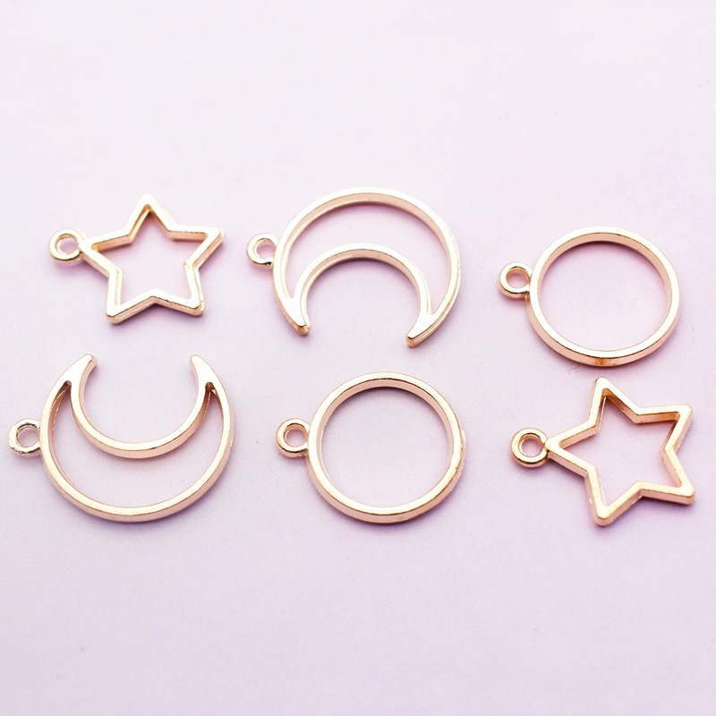 10 Pcs/package Simple Style Circle Star Moon Alloy Plating Jewelry Accessories display picture 4