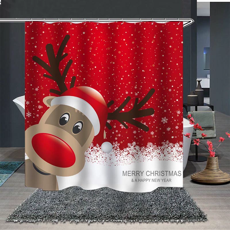 Scandinavian Christmas waterproof curtain, increased thickness, polyester
