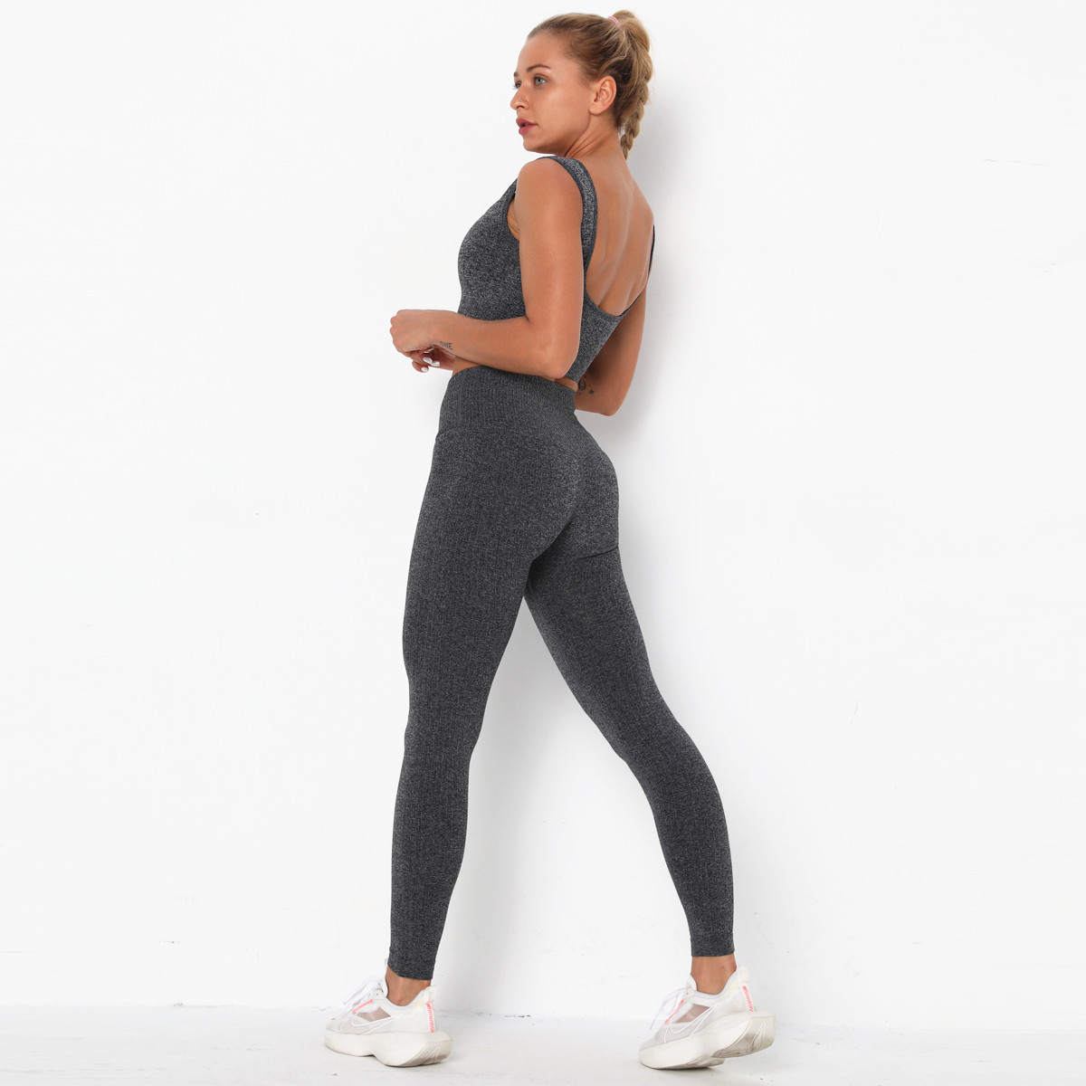 Triped Quick-Drying Beauty Back Yoga Suit NSNS12240