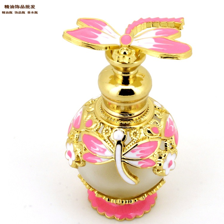中国精油饰品网15ml粉红色蜻蜓花纹球形香水瓶8.jpg