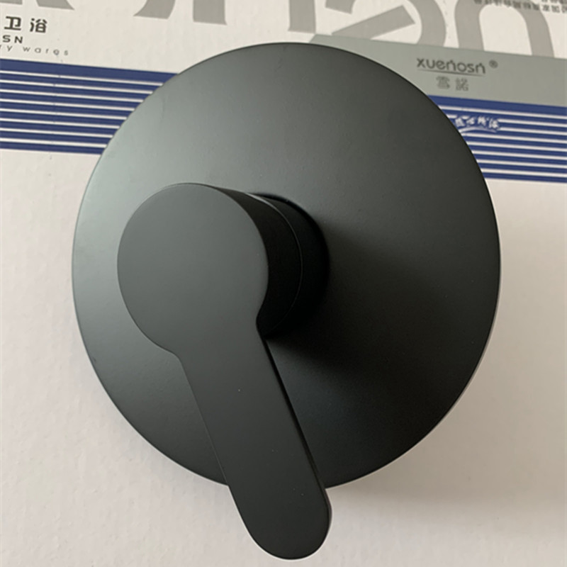 Black concealed single-function showerhead, wall-mounted brass body, built-in circular shower, cold and hot mixed faucet undefined