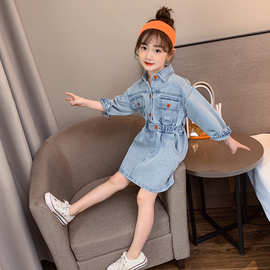 儿童洋气工装风连衣裙中大童2026新款牛仔裙子韩版女童时髦童装潮