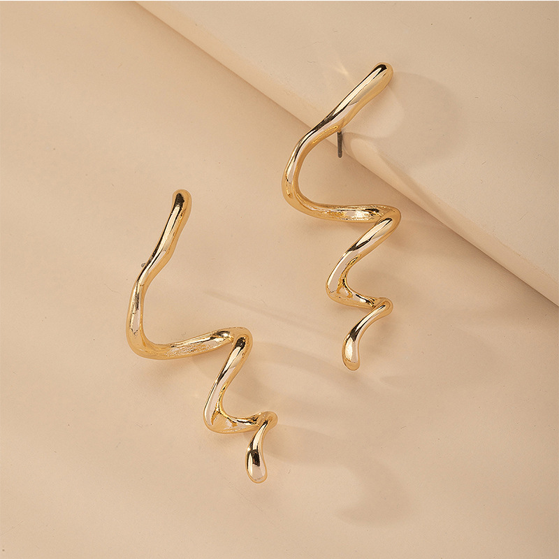 Simple Snake-shaped Popular Metal Earrings Korean Fashion Jewelry Wholesale display picture 1