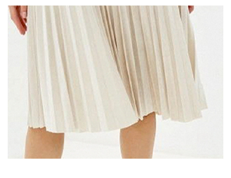 solid color high waist pleated skirt  NSXS37326