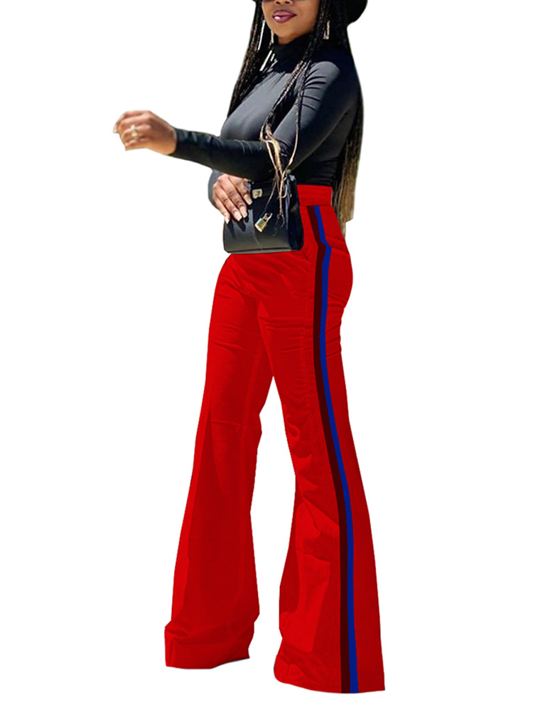 multi-color stitching solid color pants Nihaostyles wholesale clothing vendor NSMDJ75048