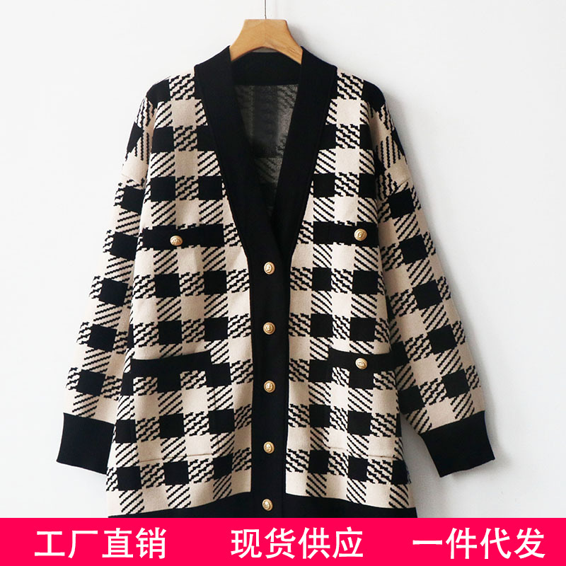 2021 New Niche S Home Autumn and Winter Sweater Women's Coat V-Neck Decorative Knitted Cardigan Elegant Socialite