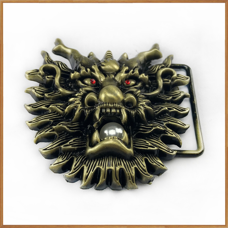 Dragon Head Belt Buckle measurements and detail photo 3