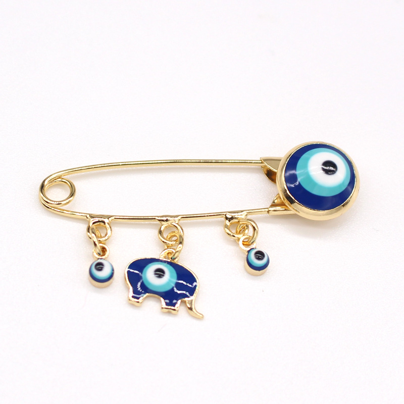 Coréenne Nouveau Turc Blue Eye Broche Pendentif Pin Badge Eye Broche Amour Éléphant Broche Collier display picture 4