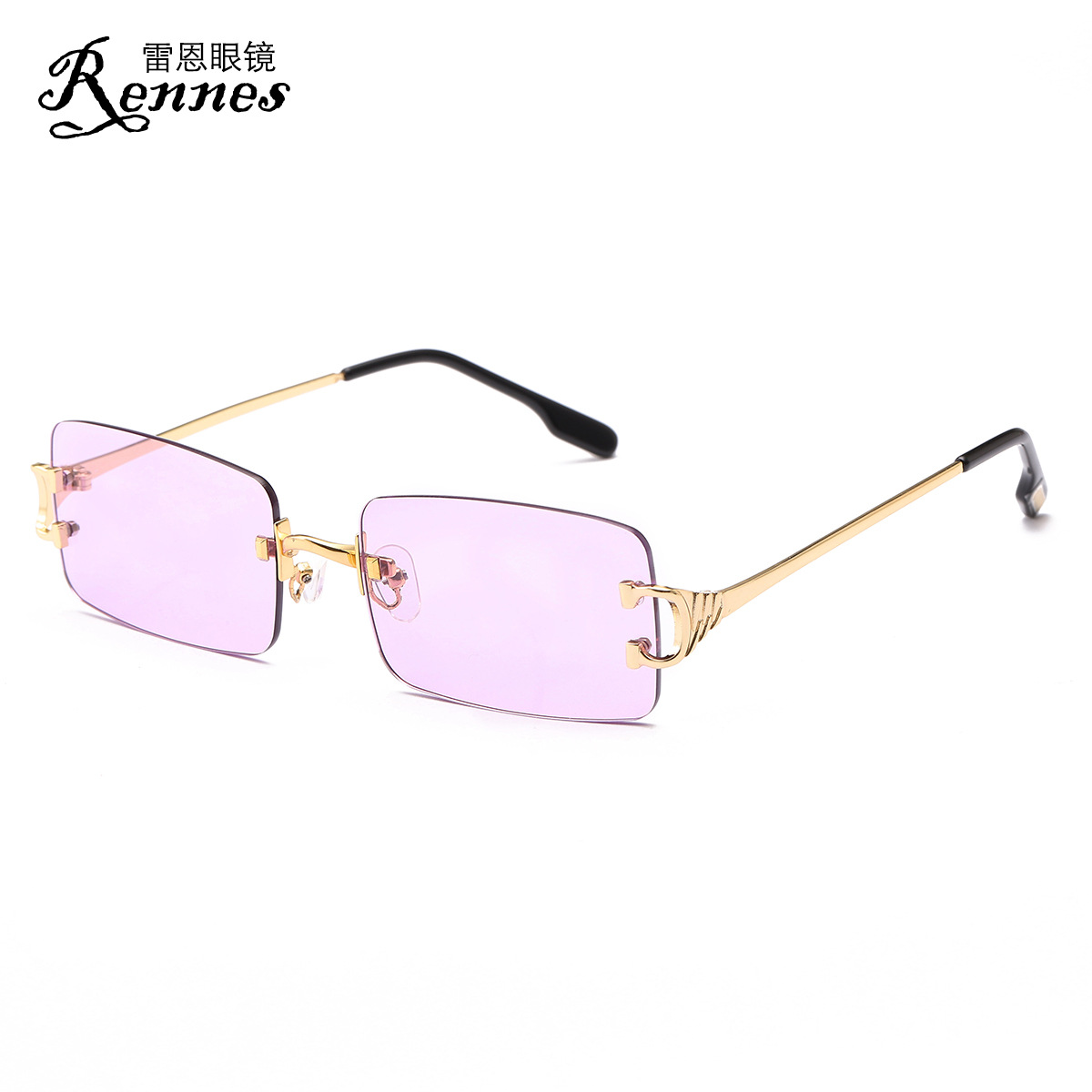 2020 nueva moda europea y americana ins sin marco gafas de sol cuadradas de las mujeres en línea red Street shot gafas de sol de moda 9086