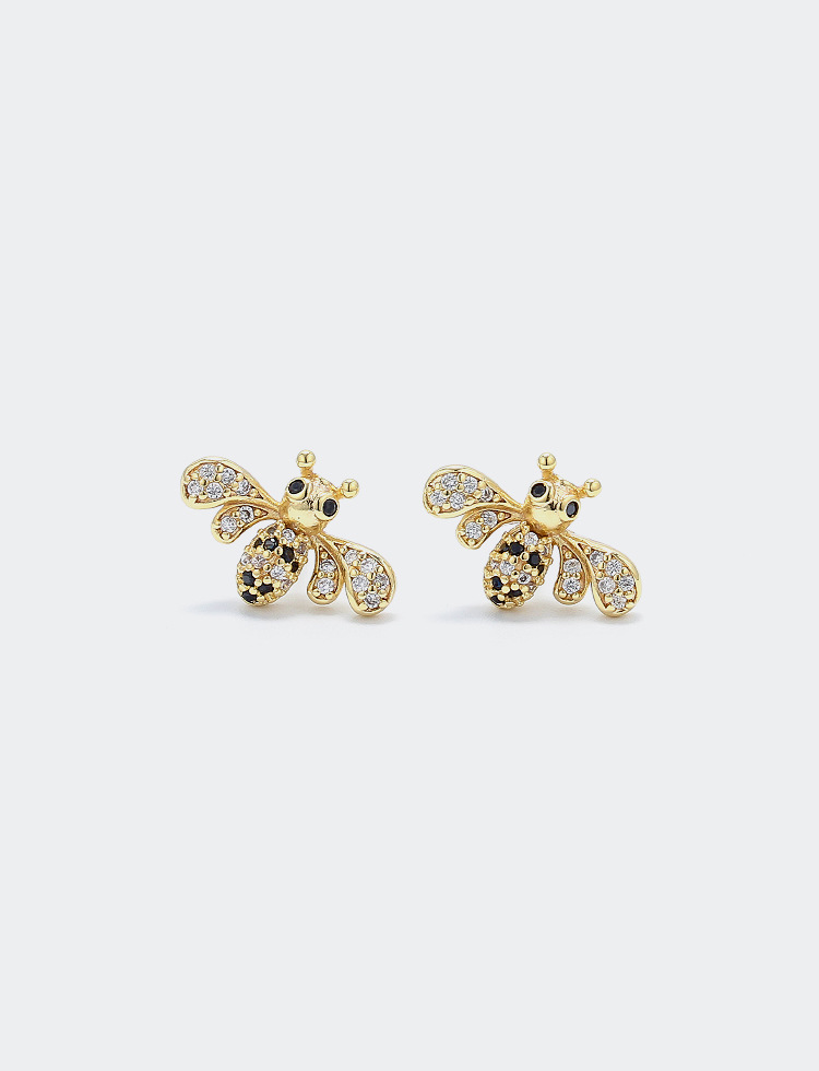 Fashion Little Bee Zircon Earrings Wholesale display picture 5