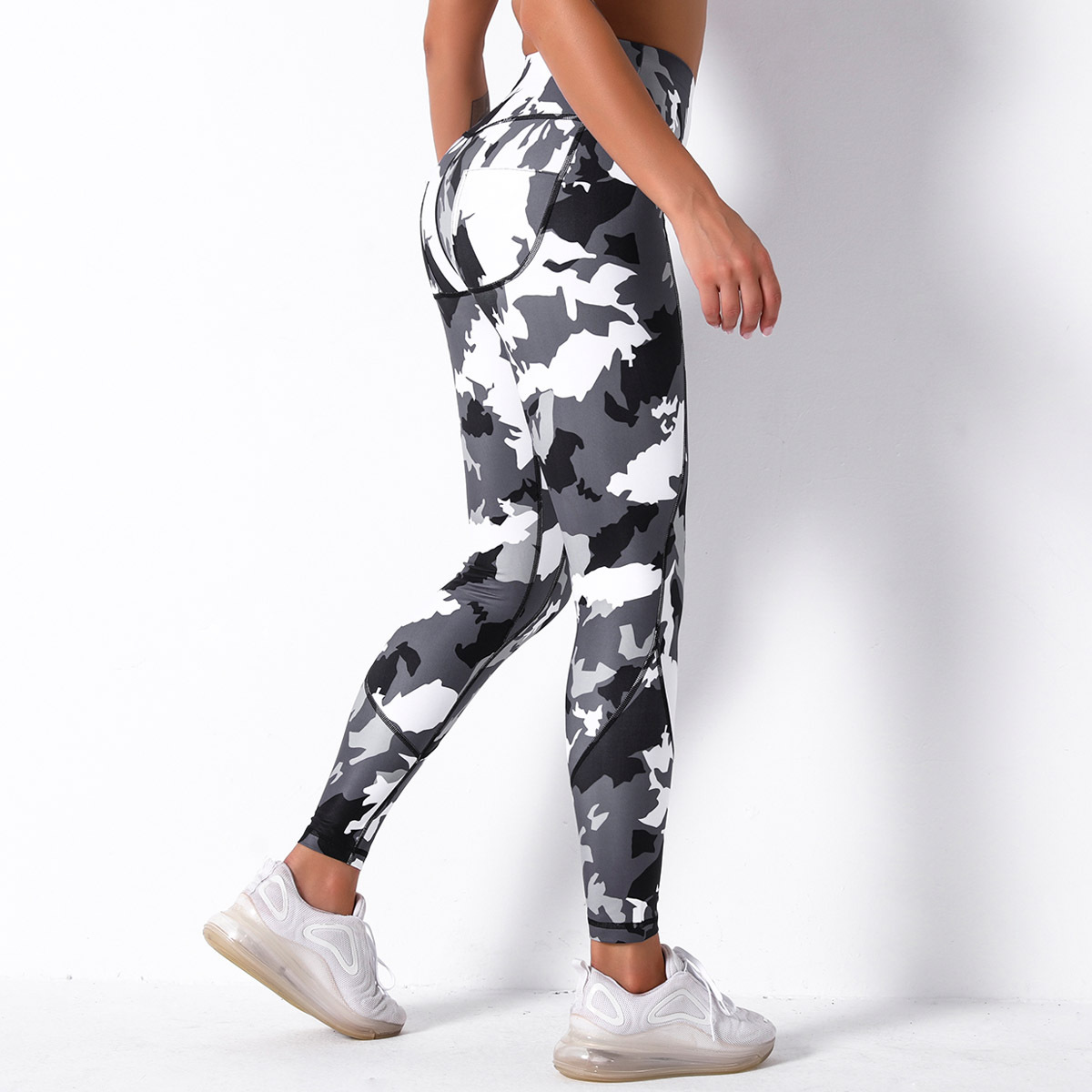 Breathable quick-drying printed high waist tight elastic yoga pants NSNS11062