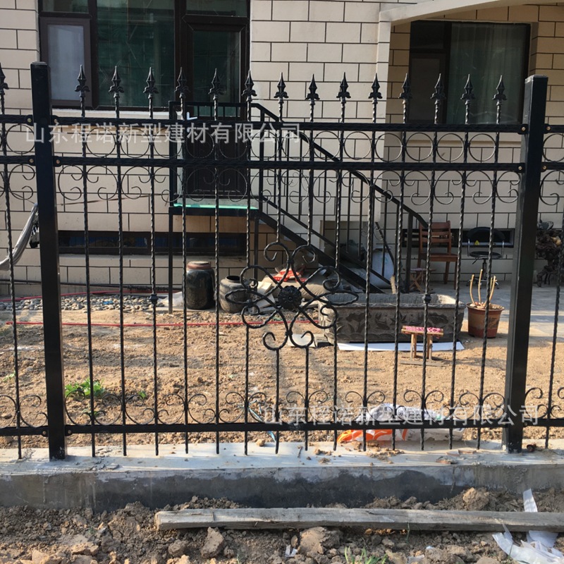 学校铁栅栏厂房锌钢护栏弯头铁艺围栏小区围墙别墅锌钢隔离防护栏