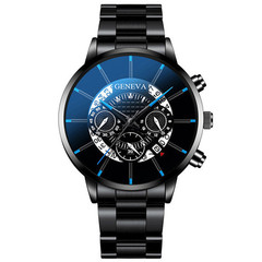 Cross-border foreign trade business casual watch perspective hollow non-mechanical men's alloy steel band calendar men's watch quartz watch