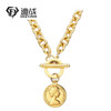 Chain stainless steel, necklace, retro coins, pendant, European style