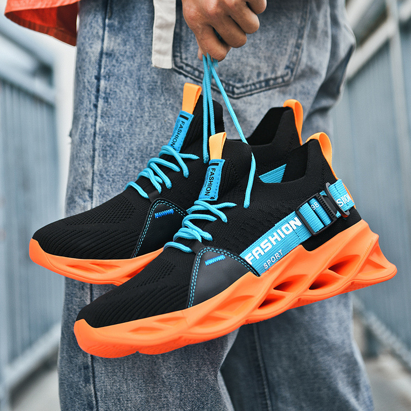 Men's sports shoes cross-border blade flying woven plus size trendy shoes light sneaker casual trendy running shoes wholesale