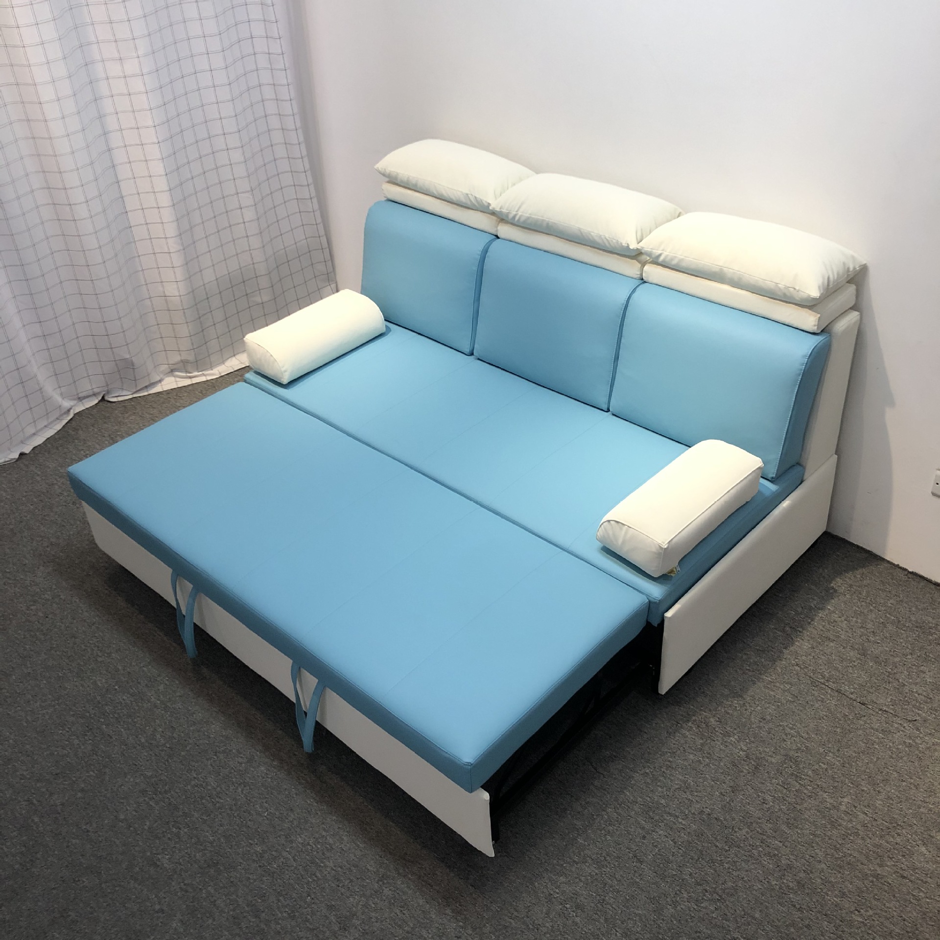 Función doble sin reposabrazos sofá cama pequeño apartamento doble triple reposacabezas funcional sofá cama