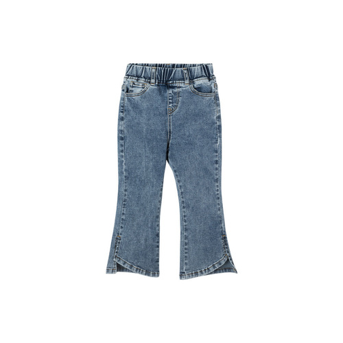 Girls light color slim fit stretch jeans spring and autumn new baby girl trousers Korean style side slit flared trousers