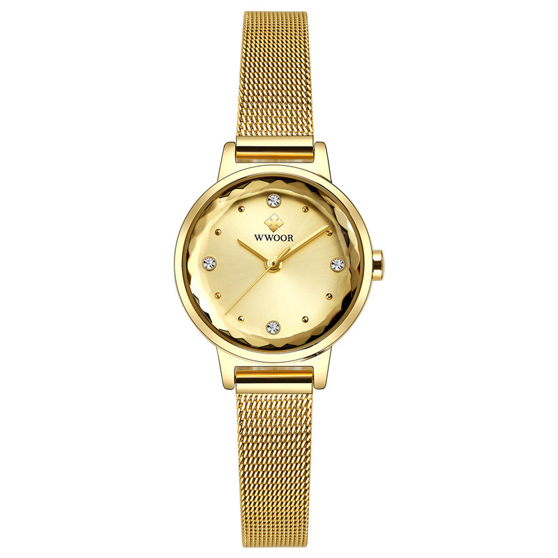 Wwoor Holding amor nuevo reloj de cuarzo moda las mujeres impermeable calendario rhinestone moda estudiante Bowl reloj 8871