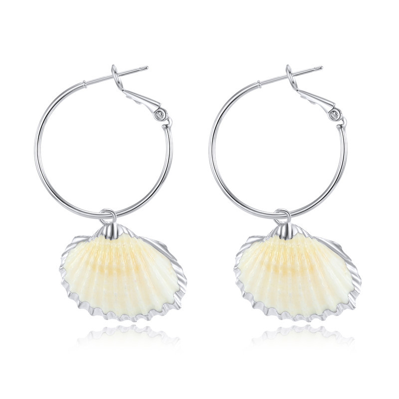 New Fashion Natural Shell Earrings Silver Shell Earrings Earrings Wholesale display picture 14