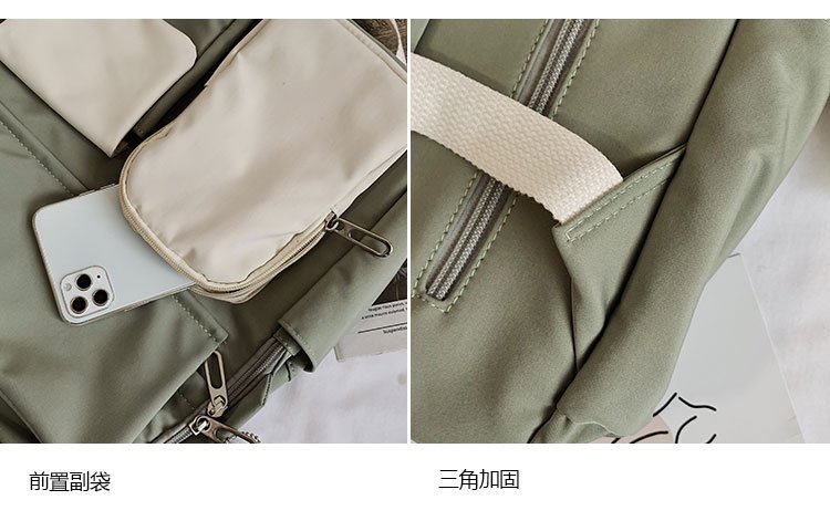 Koreanische Version Von Ulzzang College-stil, Altmodisch, Kleines Frisches Mädchen, Farblich Kontrastierende Schult Asche, Japanischer All-match-studenten Rucksack display picture 19