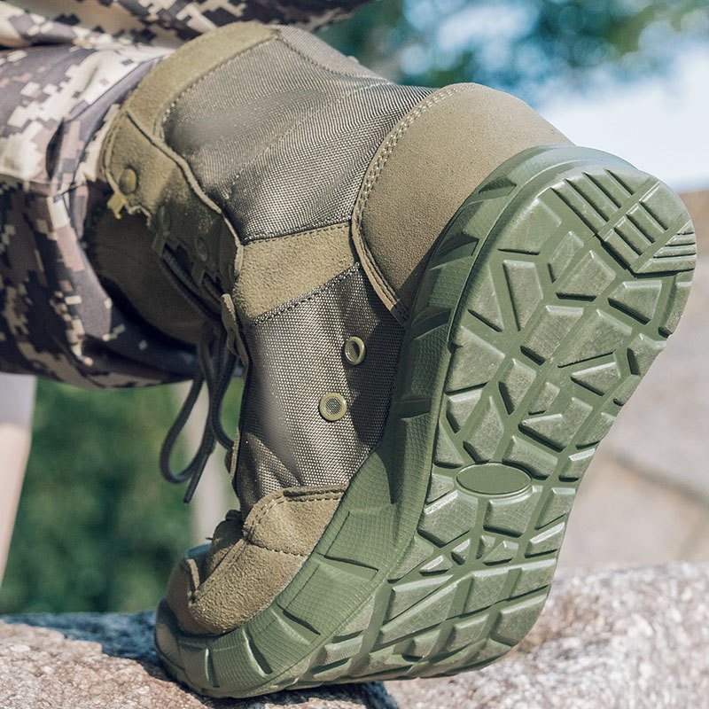 Outdoor high-top desert tactical boots Green extreme war men spring and autumn breathable hiking shoes combat boots_voghion.com