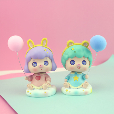 創意卡通可愛精致豬豬汽車搖頭擺件 烘培裝飾品蛋糕擺件 車載用品