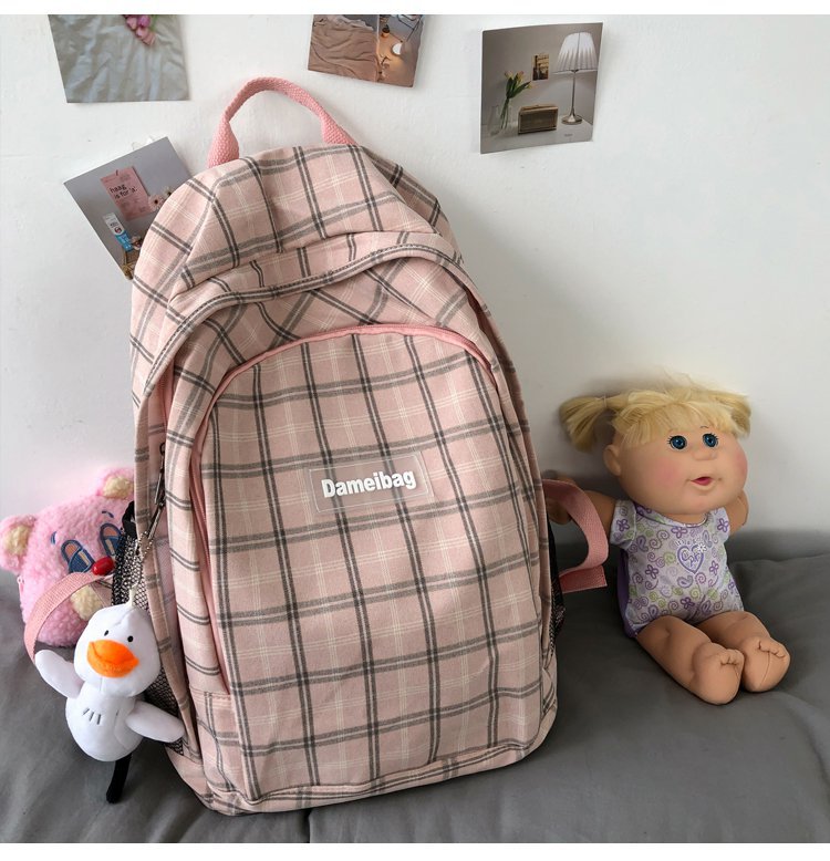 Simple Plaid Backpack display picture 8
