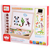 Wooden drawing board, intellectual brainteaser, toy, magnetic farm, early education