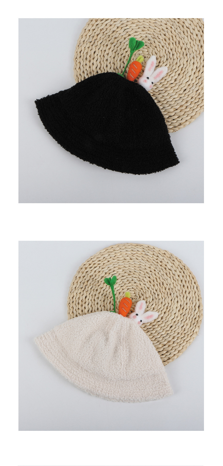 Fashion Cute Radish Rabbit Bean Sprouts Plush Fisherman Hat display picture 7