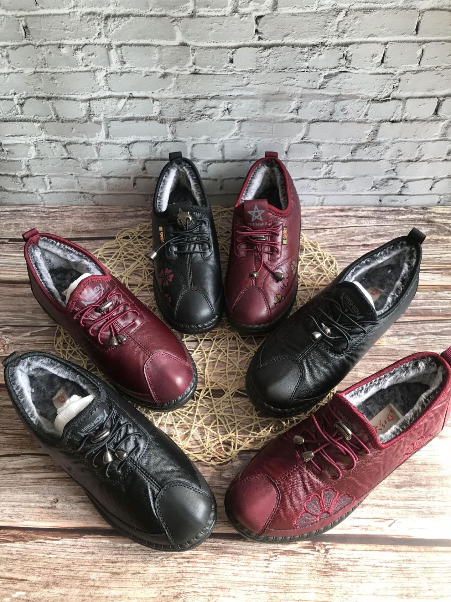 冬季女棉鞋平跟中老年中年老人棉靴女靴短靴妈妈鞋仿皮布拉链棉鞋|ms