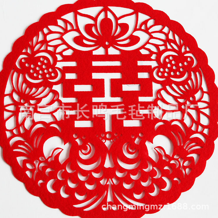 婚庆毛毡喜字 新年毛毡福字 毛毡工艺品 墙贴年画样式齐全