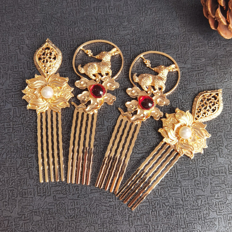 Nice goods ancient costume hairpin skirt Ming dynasty headwear tassel u hairpin and hairpin set everyday Tang style girl fairy Hanfu hair accessories