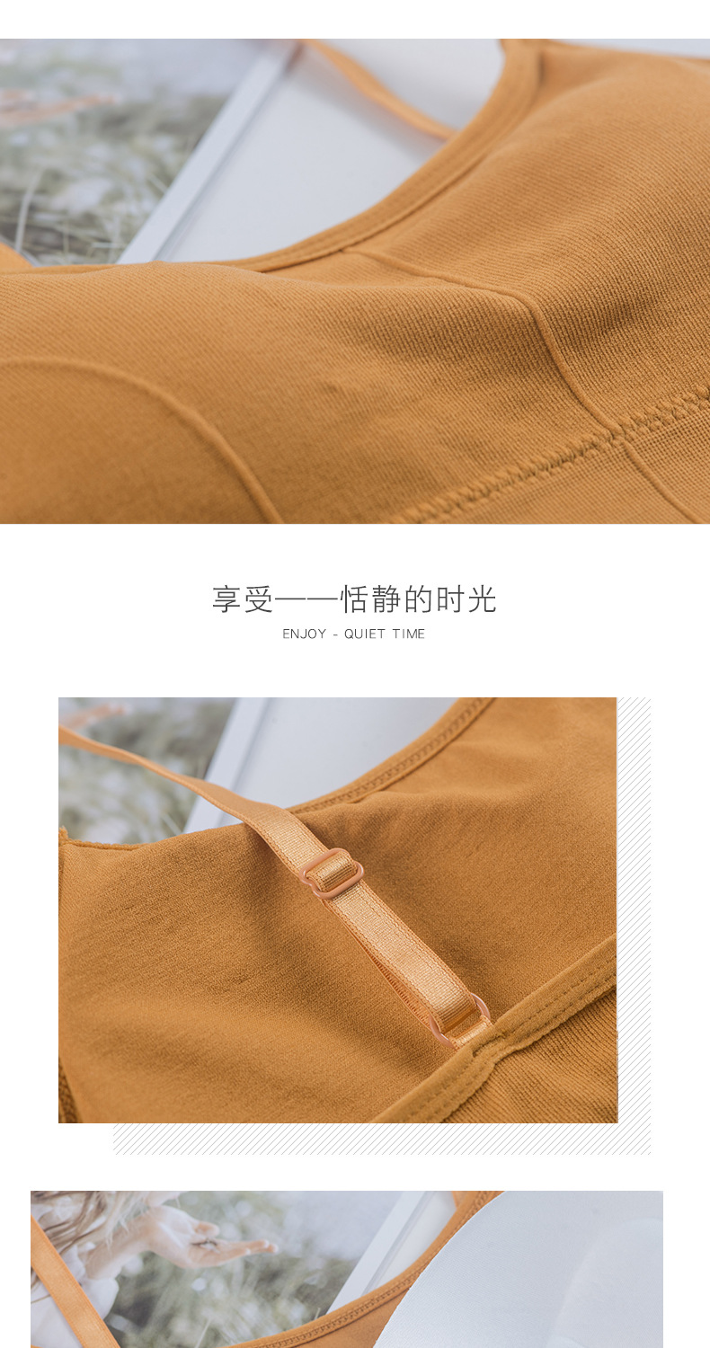 The new adjustable strappy bottom sports vest for girls is a backless and beautiful bra with a screw-around chest detail image 13