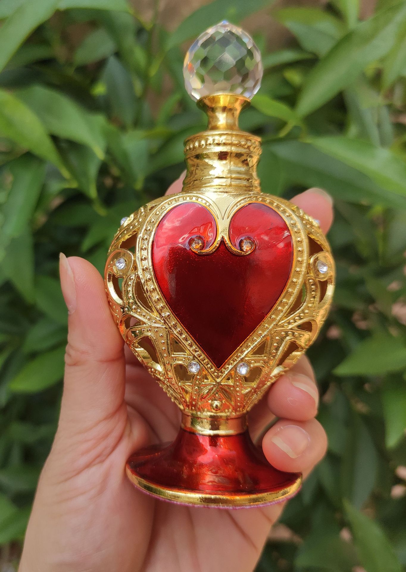 10ml; corazón de melocotón rojo y marrón; vidrio de aleación