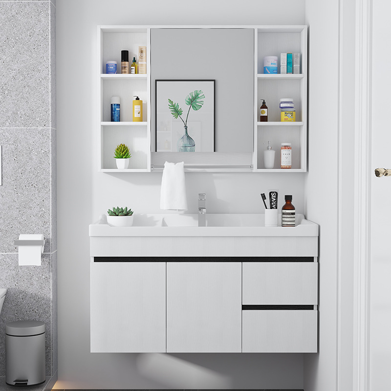 Simplicity solid wood Bathroom cabinet combination Container handling Wash your hands Basin cabinet combination TOILET Wash station Bathroom cabinet Paint