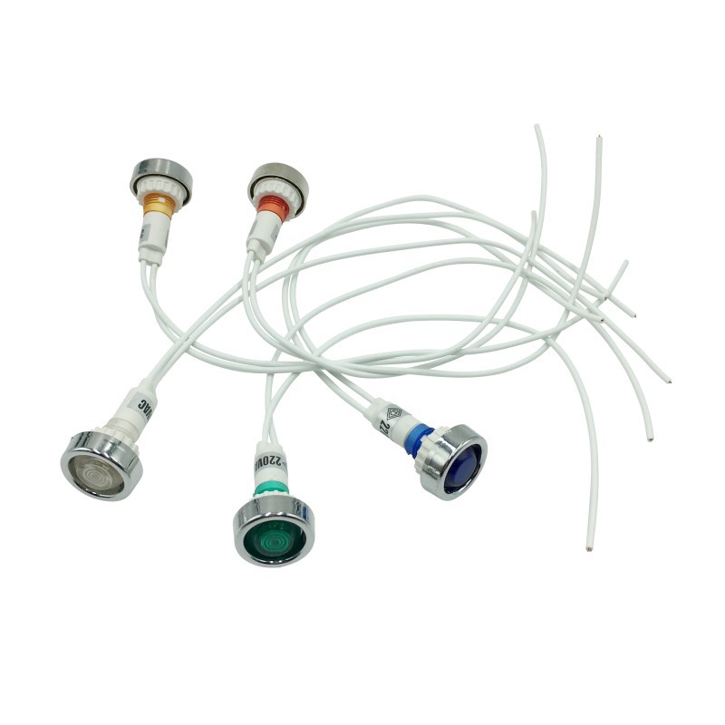 LED指示信号灯厂家批发PL-108CB口径10mm低压指示带电线螺口式灯