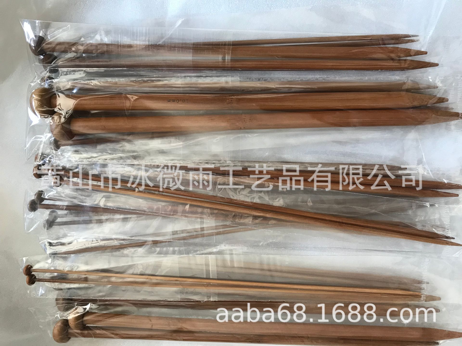 Comercio exterior aguja de suéter carbonizada aguja de palo de punta única aguja de lana un conjunto de 18 pagados 36 OPP en bolsas de bambú aguja de lana aguja