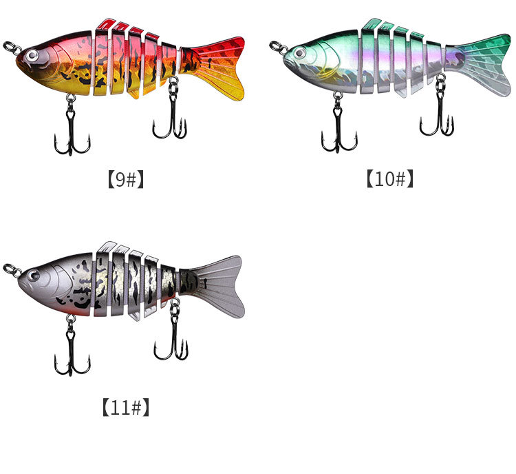 Multi Jointed Fishing Lures Hard Plastic Baits Fresh Water Bass Swimbait Tackle Gear