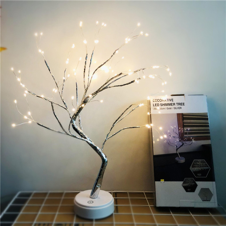 Venta directa de fábrica, luces navideñas transfronterizas, luces led de árbol de luciérnaga, luces decorativas estrelladas para regalo de cumpleaños