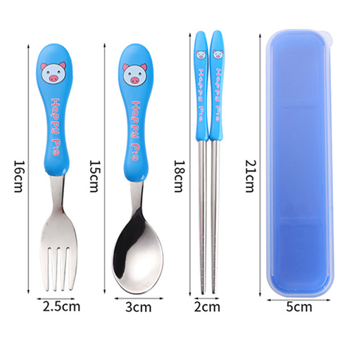 304 stainless steel children's practice chopsticks, infant learning chopsticks, baby training chopsticks, household complementary feeding utensil set