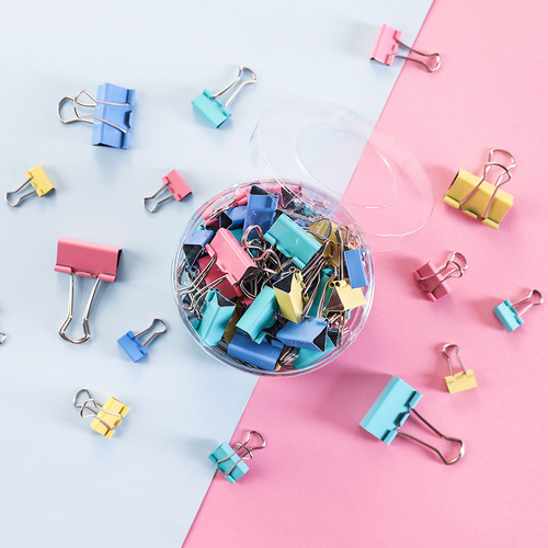 Office stationery barrel color swallowtail clip small clip metal long tail clip student test paper clip information clip bill clip