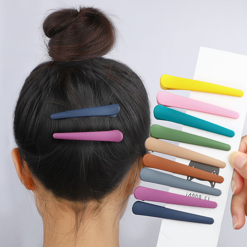 Korean ins acrylic frosted hair clip edge clip ductbill clip color hairpin makeup wash face bangs clip