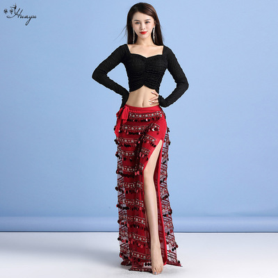 Belly dance clothes female practice dance clothes sequins tassels beginner sexy suit