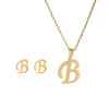 Pendant stainless steel, necklace with letters, accessory, English letters, European style, does not fade, wholesale