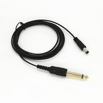 black 6.35 turn DC Thread tattoo Wire 2MM Conductor All copper 6.35 Gold-plated DC5521 Audio plug