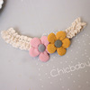 Children's knitted headband, elastic hair accessory, 2021 collection, Korean style, flowered, wholesale